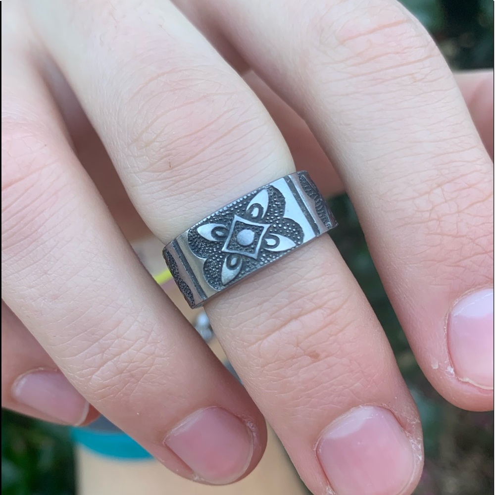 Vintage handmade stainless steal Ekco spoon ring